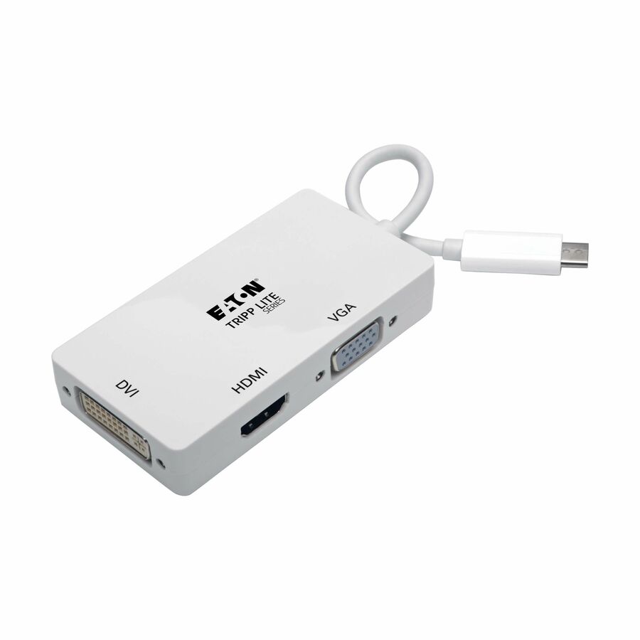 Eaton Tripp Lite Series USB-C Multiport Adapter (M/3xF) - 4K 60 Hz HDMI, DVI, VGA, HDCP, White