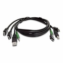 StarTech 10ft (3m) Dual-HDMI KVM Cable, USB 2.0, 3.5mm Audio, Universally Compatible Combo Cable for KVM Switches, TAA