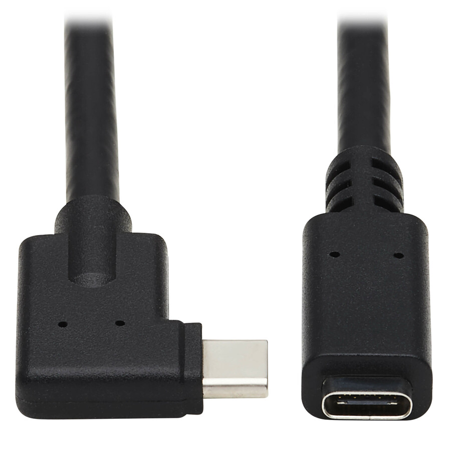 Tripp Lite by Eaton USB-C Extension Cable (M/F) - USB 3.2 Gen 2 (10Gbps), Thunderbolt 3 Compatible, Right-Angle Plug, 20 in. (0.5 m)