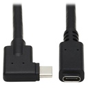 Tripp Lite by Eaton USB-C Extension Cable (M/F) - USB 3.2 Gen 2 (10Gbps), Thunderbolt 3 Compatible, Right-Angle Plug, 20 in. (0.5 m)