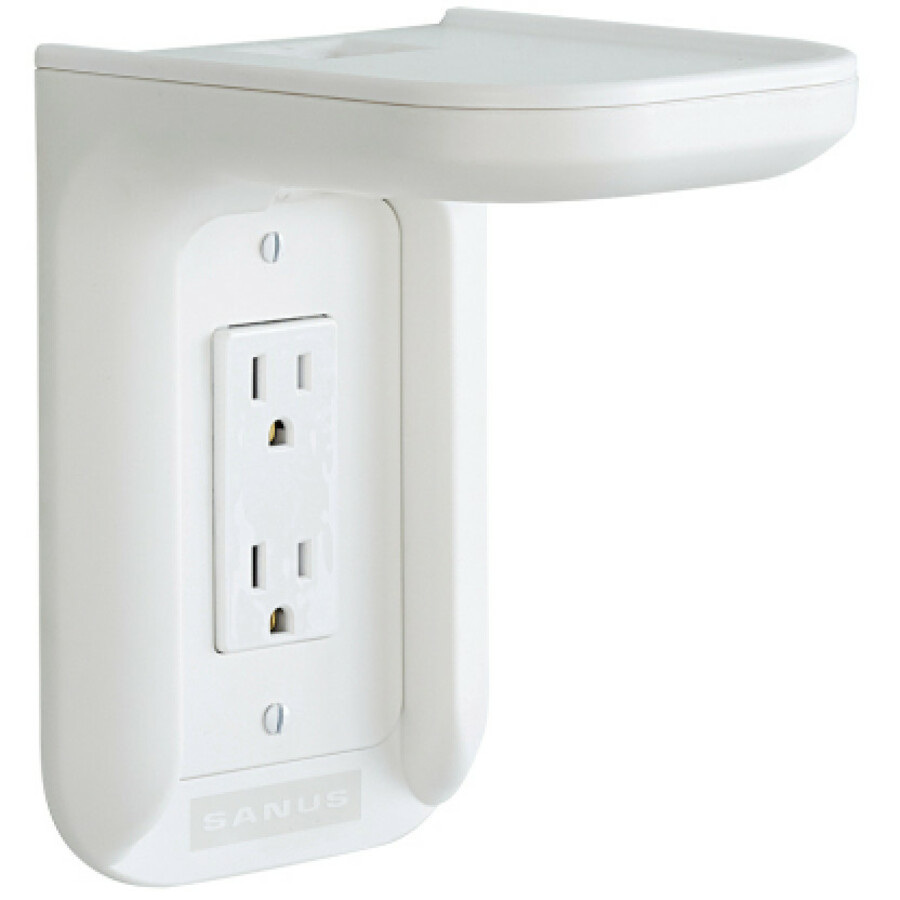 Sanus Outlet Shelf for Speakers - Outlet Shelf Wall Holder up to 10 lbs. - White