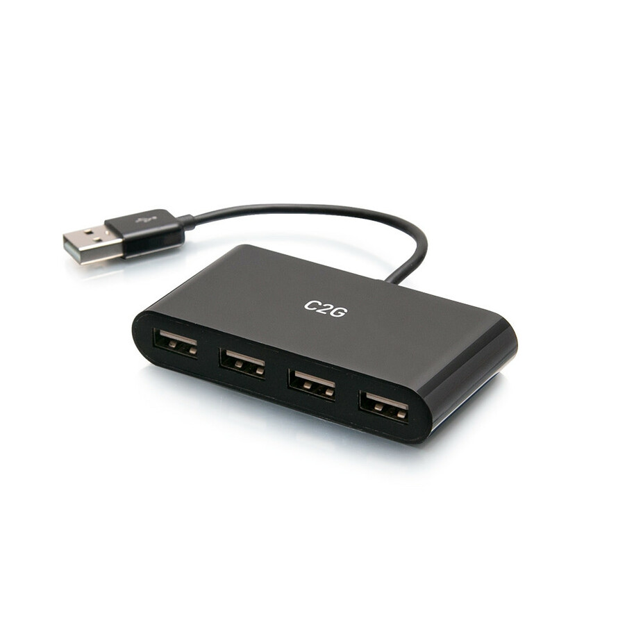 C2G 4-Port USB Hub - USB 2.0 Hub - USB Multiport Hub - 480Mbps