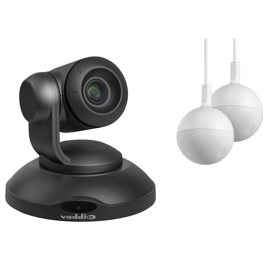 Vaddio ConferenceSHOT Video Conferencing Kit - Includes PTZ Camera and Two CeilingMIC Microphones - Black