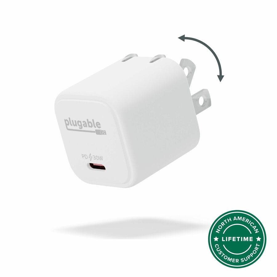 Plugable GaN USBC Charge Block 30W White