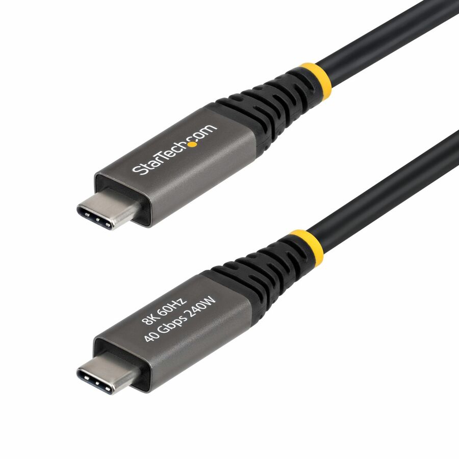 StarTech 6ft (1.8m) Active USB4 Cable, 40Gbps, 240W, 8K 60Hz/4K 240Hz DP2.1, Thunderbolt 4 Compatible USB-C Cable, Black USB-C Cord