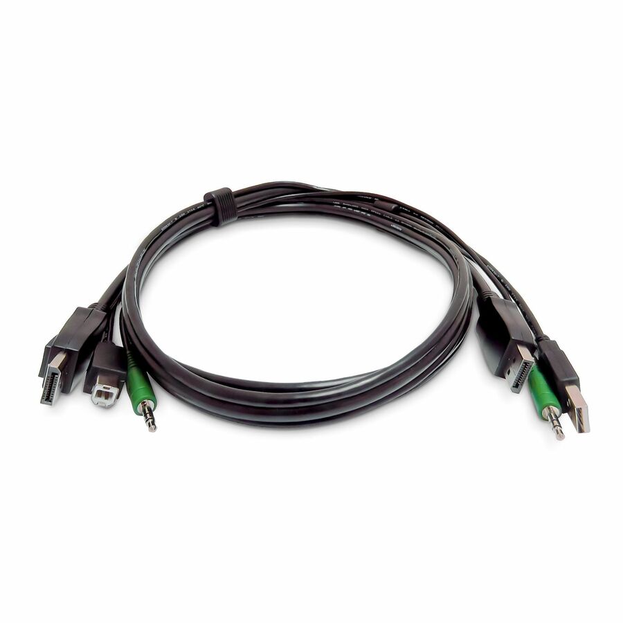 StarTech 3ft (91cm) DisplayPort KVM Cable, USB 2.0, 3.5mm Audio, Universally Compatible Combo Cable for KVM Switches, TAA