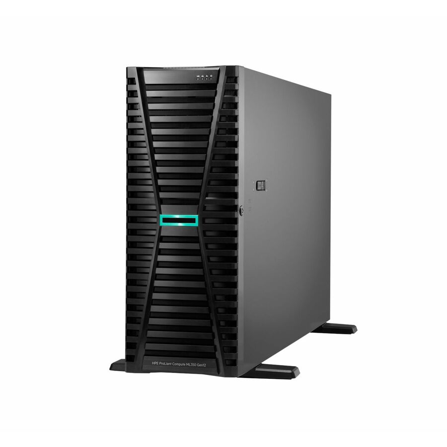 HPE ProLiant Compute ML350 Gen12 4U Tower Server - 1 x Intel Xeon 6505P 2.20 GHz - 32 GB RAM - 16 TB HDD - (2 x 8TB) HDD Configuration - Serial ATA/600, 12Gb/s SAS, NVMe Controller