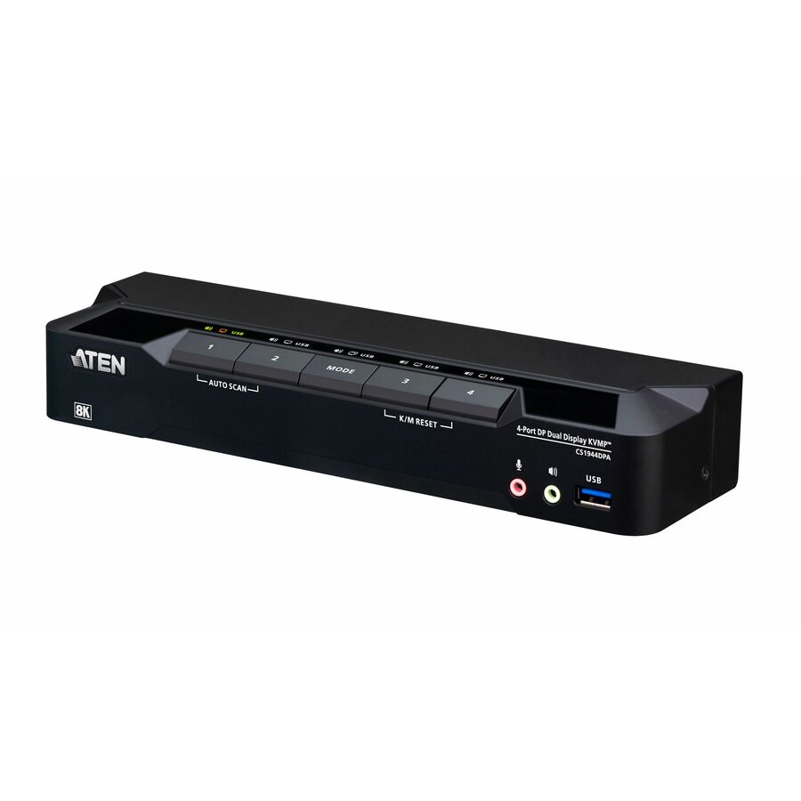 ATEN 4-Port USB 3.0 8K DisplayPort Dual-Display KVMP Switch (Cables included)