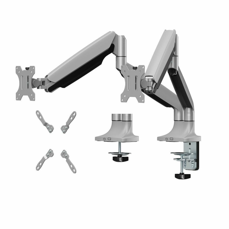 SIIG Dual 43" Mechanical Spring Monitor Arm Desk Mount- Gray - Fits 17"- 43" Screens, up to 26.4 lbs, VESA 75/100/200