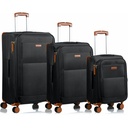 CHAMPS Classic Collection - 3-piece Softside Luggage set - Black