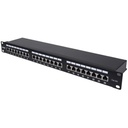 Patch Panel, Cat6a, FTP, 24-Port, 1U, Shielded, 90° Top-Entry Punch Down Blocks, Black