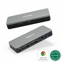 Plugable 12-in-1 Dual 4K USB C Docking Station - Works With Chromebook Certified - 60W Charging Dock for Classrooms, Labs, and Business