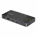 StarTech 2-Port USB-C KVM Switch, Single-4K 60Hz HDMI Monitor, Dual-100W Power Delivery Pass-through Ports, Bus Powered, TAA