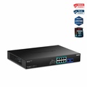TRENDnet TPE-BG102g- 10-Port Gigabit 240W PoE++ Switch with 4 x 95W PoE++ Ports- 4 x 30W PoE+ Ports- 2 Gigabit SFP Slots, 240W PoE Budget- 1U 19" Rack Mountable