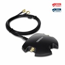 TRENDnet Magnetic Dual Antenna Mounting Base Stand RP-SMA Female with RP-SMA Male Extension Cable 1m (3.3 ft.), Black, TEW-LB101