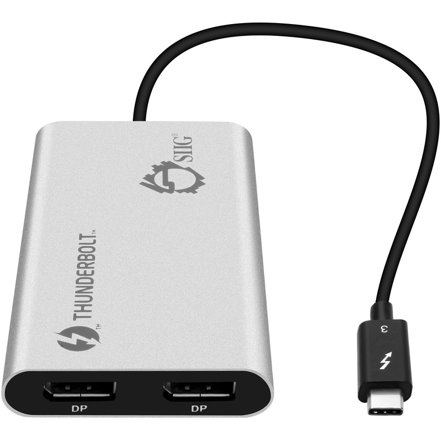 SIIG Thunderbolt V3 (USB-C) to Dual DisplayPort Adapter - DP, 1.2 4K@60Hz