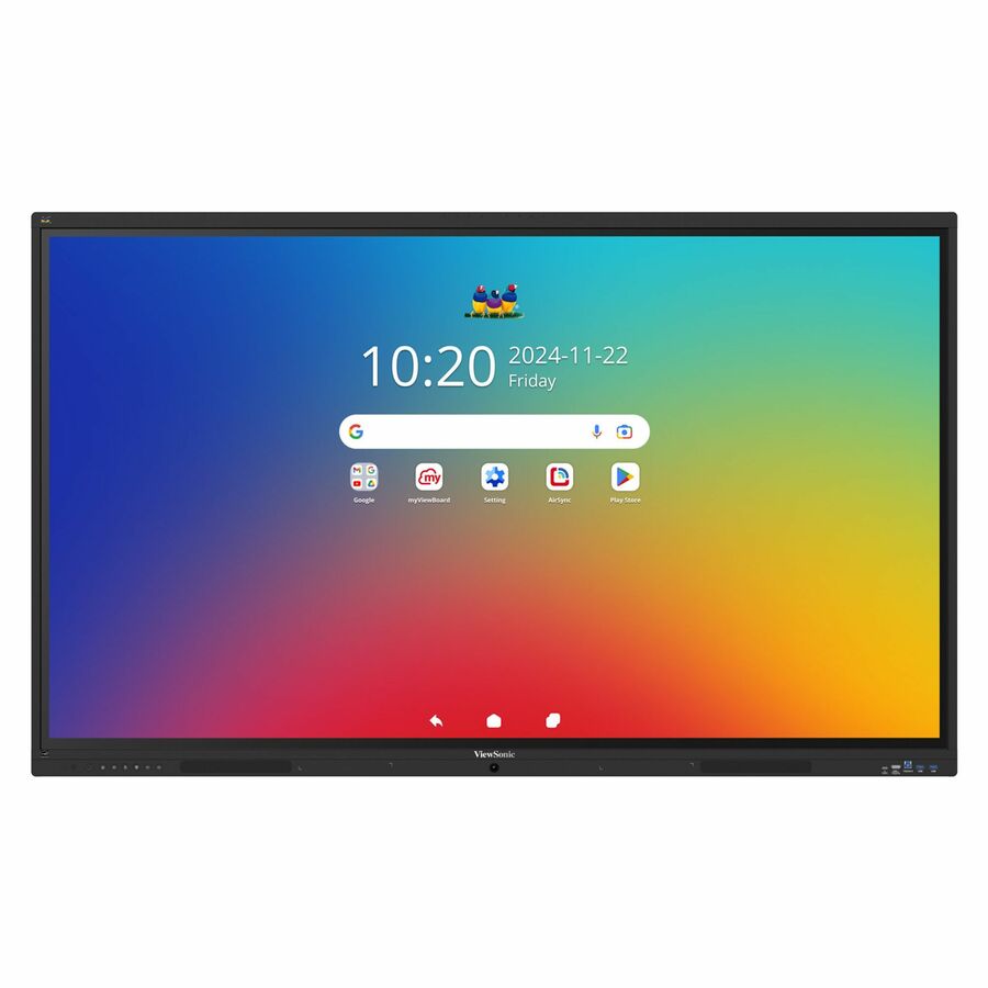 ViewSonic IFP6541 65" 4K UHD Android EDLA ViewBoard Interactive Display, 64-Point Touch, 100W USB-C, Integrated Microphone Array, 55W Soundbar