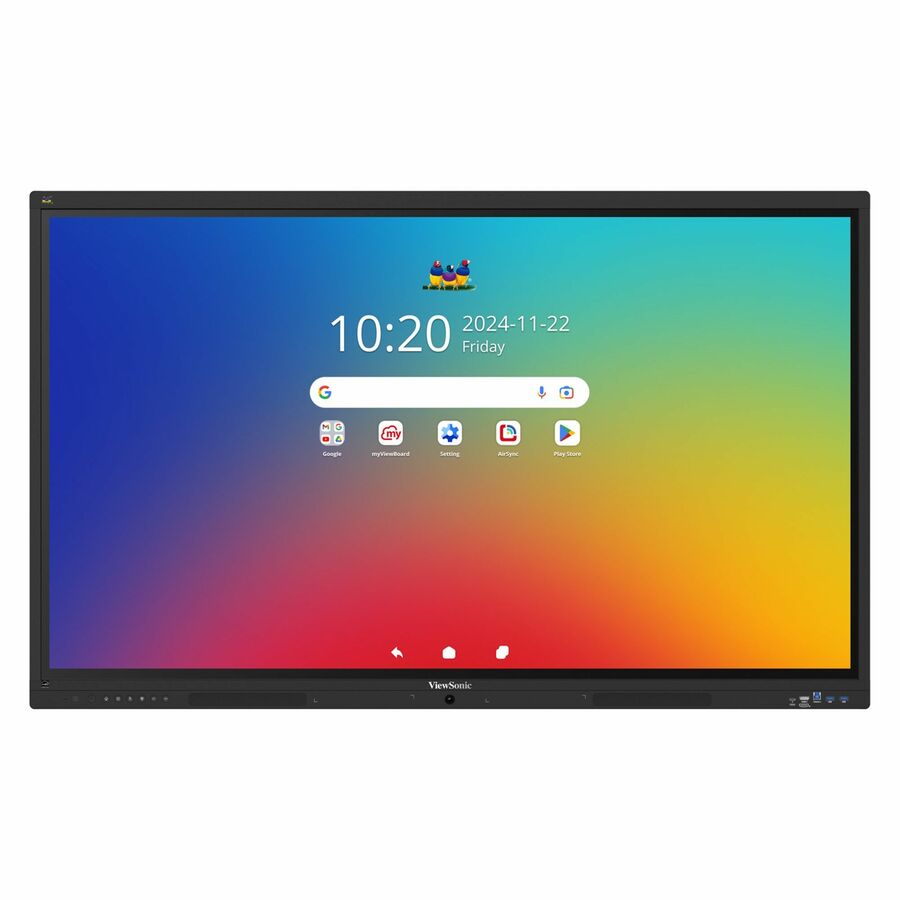 ViewSonic IFP5541 55 Inch 4K ViewBoard Interactive Smart Board with Integrated Education Software, Android 16, Google EDLA, 64-Point Touch, Built-in Microphone, HDMI, VGA, USB Hub, and USB C Inputs