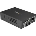 StarTech Singlemode SC Fiber Ethernet Media Converter, 1000BASE-LX Gigabit Fiber Optic to Copper Bridge, 10/100/1000 Network 10km, TAA