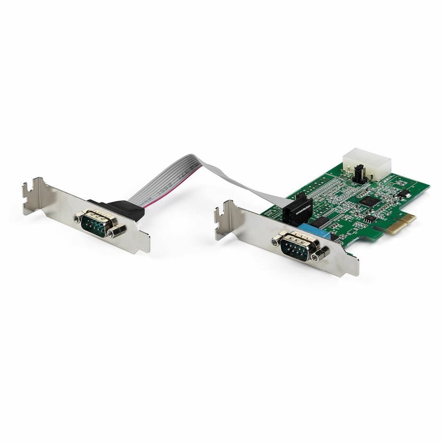 StarTech 2-port PCI Express RS232 Serial Adapter Card, PCIe Serial DB9 Controller Card 16950 UART, Low Profile, Windows and Linux, TAA