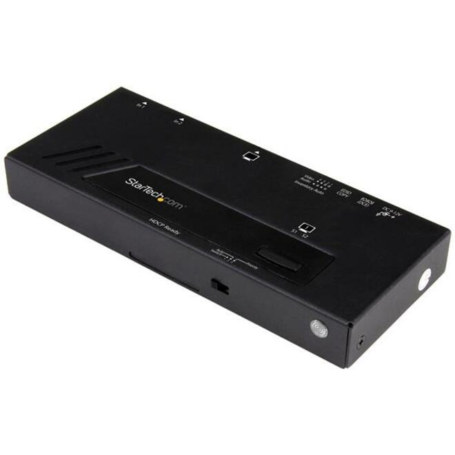 StarTech 2-Port HDMI Automatic Video Switch, 4K 2x1 HDMI Switch with Fast Switching, Auto-Sensing and Serial Control, TAA