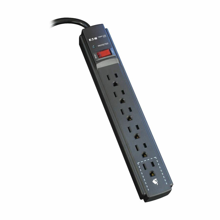 Tripp Lite by Eaton Protect It! 6-Outlet Surge Protector 6 ft. Cord 790 Joules Diagnostic LED Black Housing