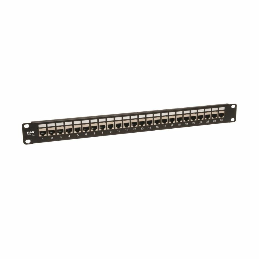 Tripp Lite by Eaton 24-Port 1U Rack-Mount STP Shielded Cat6 /Cat5 Feedthrough Patch Panel RJ45 Ethernet TAA
