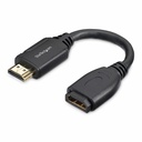 StarTech 6"/15cm HDMI Port Saver Cable, 4K 60Hz High Speed HDMI 2.0 Extension Cable with Ethernet, HDMI Male to Female Extension Cord
