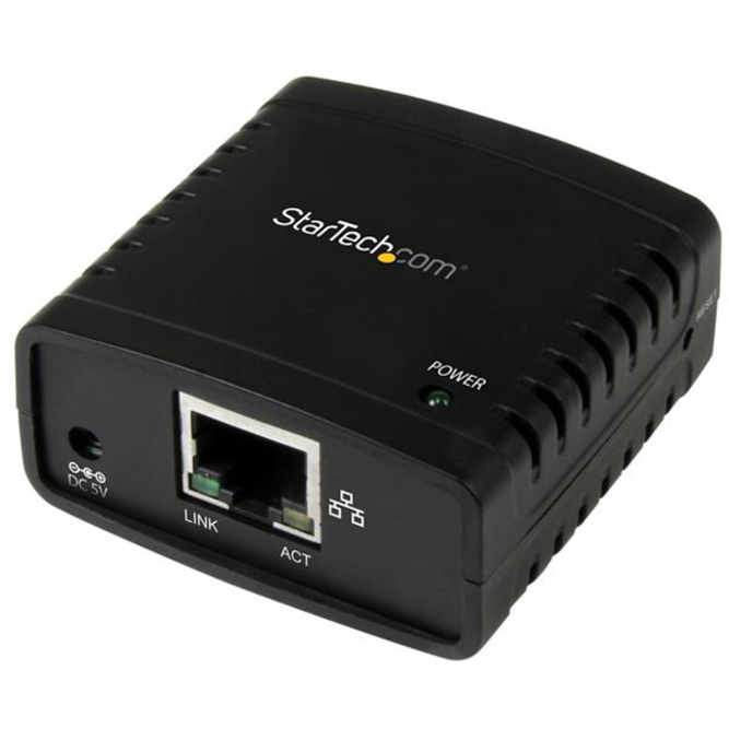 StarTech 10/100Mbps Ethernet to USB 2.0 Network LPR Print Server - USB Print Server with 10Base-T/100Base-TX Auto-sensing