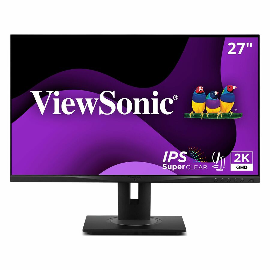 ViewSonic VG2748A-2K 27 Inch 1440p Monitor, IPS with Ambient Light Sensor and Privacy Alert for Smooth Home and Office Productivity, Advanced Ergonomics, HDMI, USB Hub, and DisplayPort Inputs