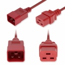 AddOn 3ft C20 Male to C19 Female Standard Commercial 14 AWG 250V at 15A PVC SJT (Service Junior Thermoplastic) Red Power Cable