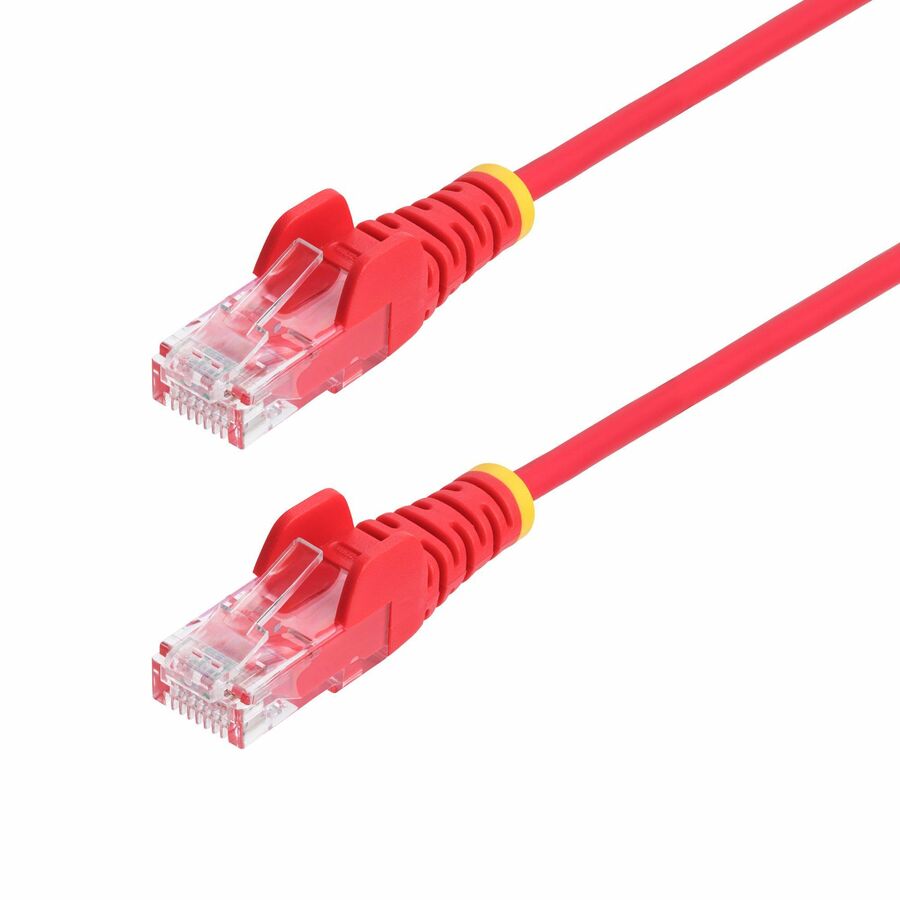 StarTech 1ft Red Slim CAT6 Ethernet Cable, Slim Snagless RJ45, UTP, LSZH, 28AWG Bare Copper, Slim Network Patch Cord