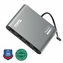 Plugable USB C to Quad HDMI 4K Adapter with 100W PD Pass-Though Power Delivery for Windows, Mac M1/M2/M3/M4, Thunderbolt, and USB-C Laptops