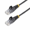 StarTech 2ft Black Slim CAT6 Ethernet Cable, Slim Snagless RJ45, UTP, LSZH, 28AWG Bare Copper, Slim Network Patch Cord
