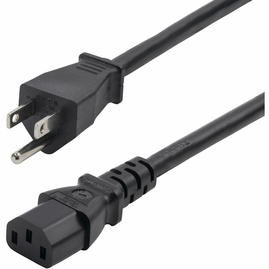 StarTech 8ft (2.4m) Computer Power Cord, NEMA 5-15P to IEC 60320 C13 AC Power Cable, 13A 125V, 16AWG, UL Listed, TAA