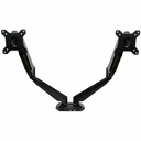 StarTech Desk Mount Dual Monitor Arm with USB & Audio, Desk Clamp Ergonomic VESA Mount for up to 32" (17.6lb/8kg) Displays, Black