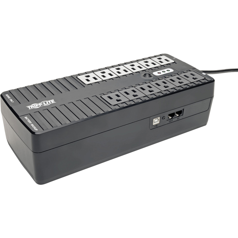 Tripp Lite by Eaton UPS 750VA 450W Standby UPS - 12 NEMA 5-15R Outlets 120V 50/60 Hz USB 5-15P Plug Desktop / Wall Mount