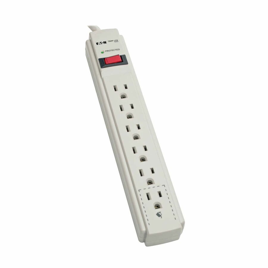 Tripp Lite by Eaton Protect It! 6-Outlet Surge Protector 8 ft. (2.43 m) Cord 990 Joules Low-Profile Right-Angle 5-15P plug