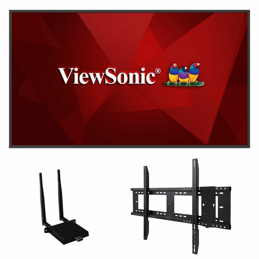 ViewSonic Commercial Display CDE6530-E1 - 4K, Integrated Software, WiFi Adapter and Fixed Wall Mount - 450 cd/m2 - 65"