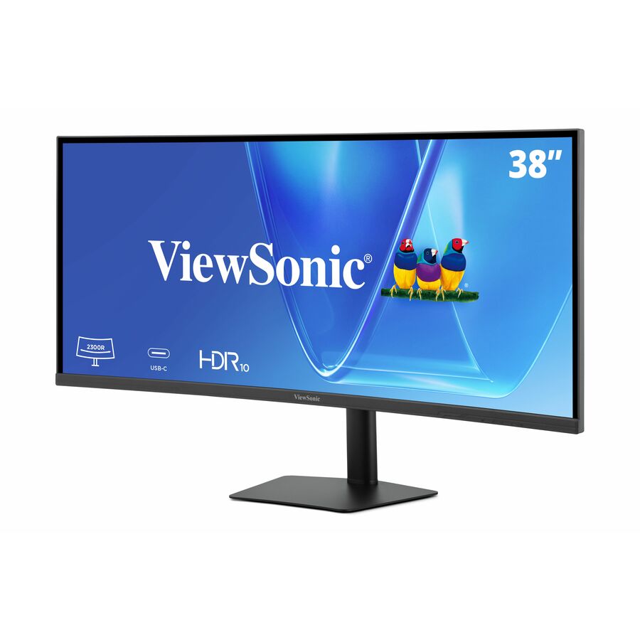 ViewSonic VG3820C 38 Inch 1600p Ultrawide Curved Monitor, IPS Display with 96W USB-C and KVM Switch for Productive Multi-Tasking, Advanced Ergonomics, HDMI, and DisplayPort Inputs
