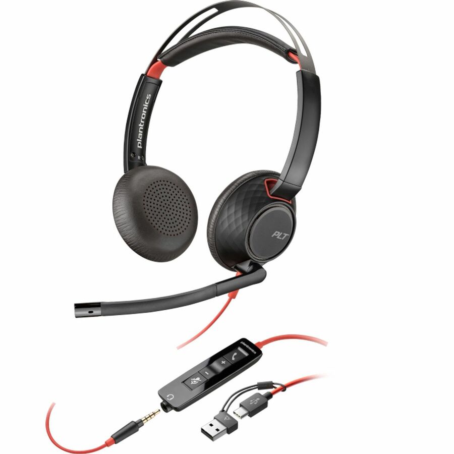 Poly Blackwire 5220 Stereo Headset w/ USB-C/A Adapter