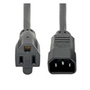 Tripp Lite by Eaton NEMA 5-15R to C14 Computer AC Power Cable - 13A 125V 16 AWG 2 ft. (0.61 m) Black