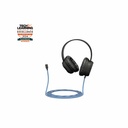 MAXCases Extreme Headphone w/braided cable, (No volume control, no mic) w/USB-C connector (Black)