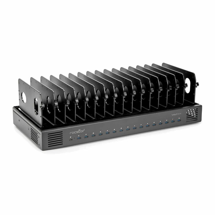 Rocstor Volt DS16 USB-C 16 Port Desktop Charging Station with Top Dividers 67W Per Port