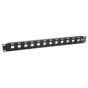 Tripp Lite by Eaton 12-Port 1U Rack-Mount Unshielded Blank Keystone/Multimedia Patch Panel RJ45 Ethernet USB HDMI Cat5e/6