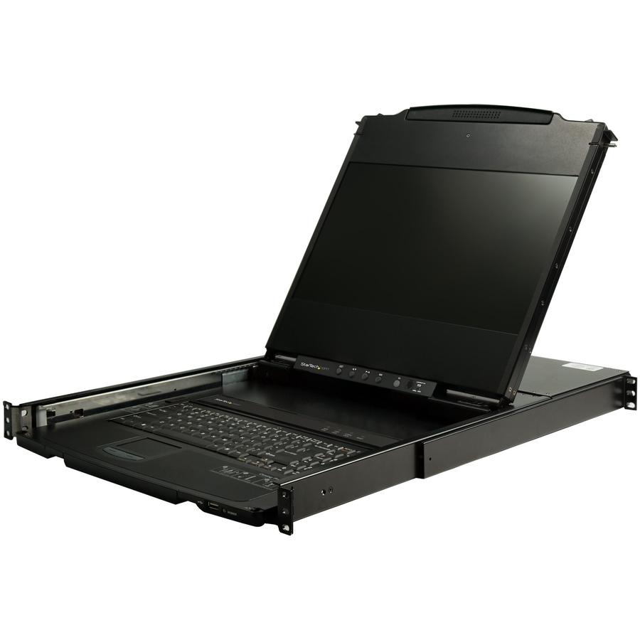 StarTech Dual Rail Rackmount KVM Console HD 1080p - DVI/VGA KVM w/17" LCD Monitor - 1U LCD KVM Server Rack Drawer w/Cables USB Support