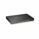ZYXEL GS1920-24HPv2 24-Port Gigabit Smart Nebula Cloud Managed PoE Switch | 24 PoE+ Ports at 375W with 4 SFP Uplinks | TAA Compliant