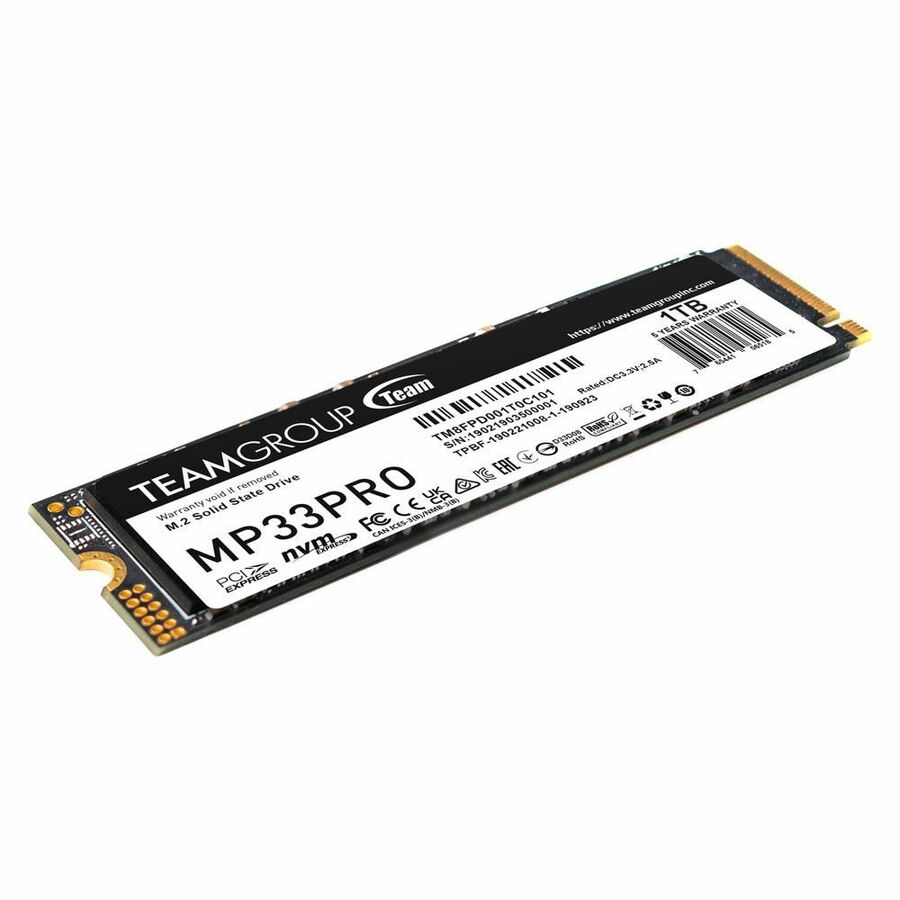 Team MP33 PRO 1 TB Solid State Drive - M.2 2280 Internal - PCI Express NVMe (PCI Express NVMe 3.0 x4) - Blue, Black