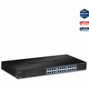 TRENDnet 24-Port Unmanaged Gigabit 10/100/1000 Mbps GREENnet Switch, 24 x Gigabit RJ-45 Ports, 48 Gbps Switch Fabric, Fanless, Metal Housing, Rack Mountable, Lifetime Protection, Black, TEG-S24G