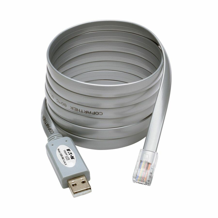 Tripp Lite by Eaton USB-A to RJ45 Serial Rollover Cable (M/M) - Cisco Compatible 250 Kbps 6 ft. (1.83 m) Gray